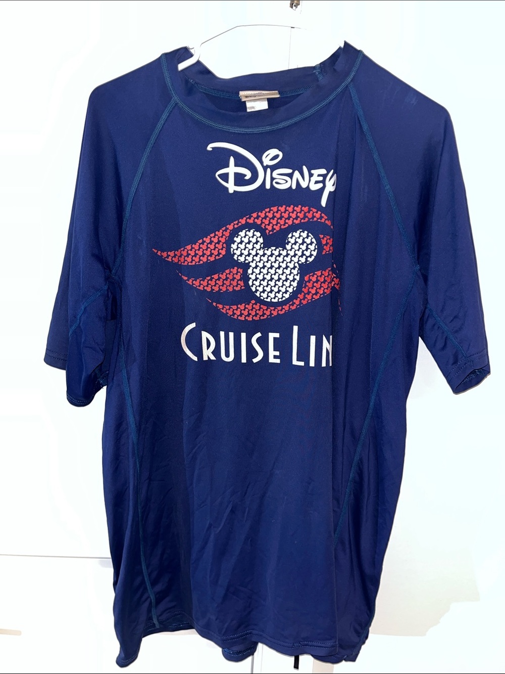 Men’s surf rashie rashguard top shirt XL Mickey Mouse Disney Cruise Line Blue